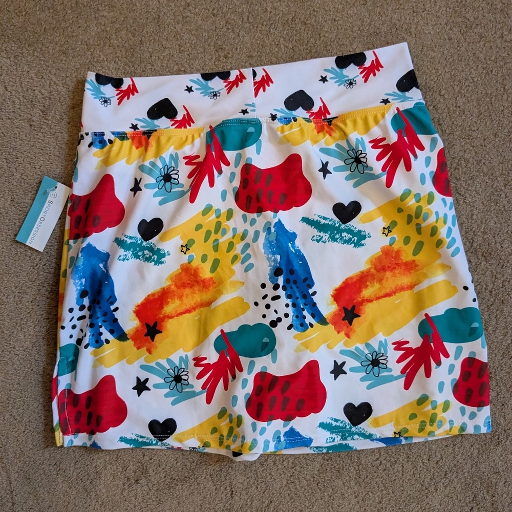 NWT Skort Obsession Tennis Golf Skort Colorful S - Picture 9 of 9
